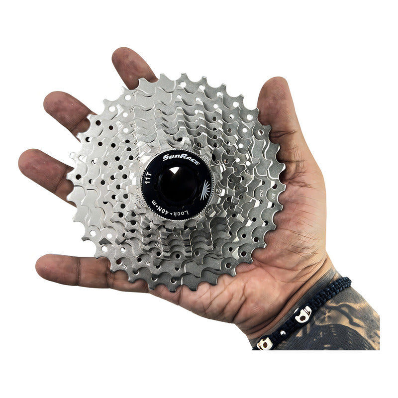 Cassette 10 Velocidades Sunrace Ms1 11-34 Ruta Compatible Sram Shimano Plateado
