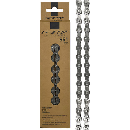 Cadena Bicicleta 8 Velocidades Gw S51 Ruta Mtb Gris