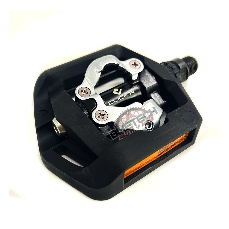 Pedales Doble Propósito Shimano T421 Clickr Con Calas Mtb Negro Nocturno