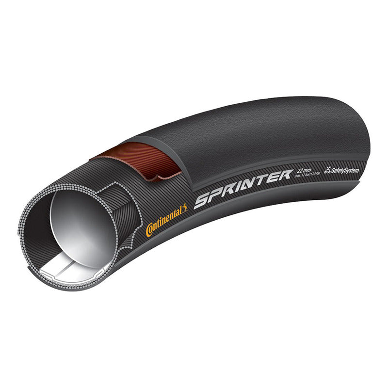 Tubular Para Ruta 28x25 Continental Sprinter Premium Negro