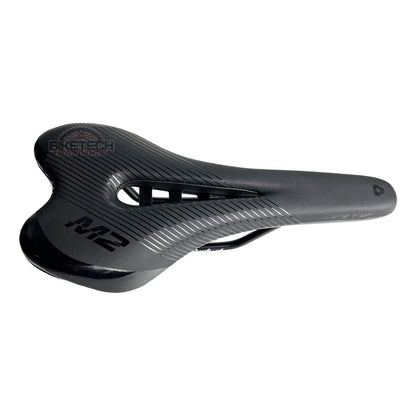 Sillín Antiprostatico Gw M2 Para Bicicleta De Mtb / Ruta Negro 25.5 Cm 14.2 Cm