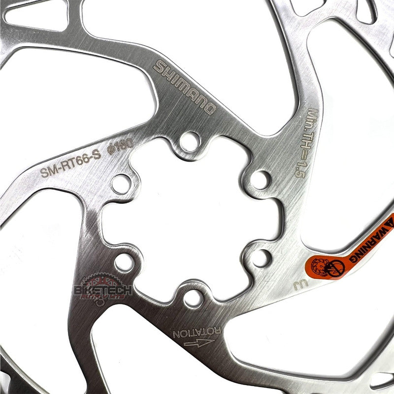 Disco / Rotor Shimano Sm Rt66 160mm De 6 Tornillos Plateado