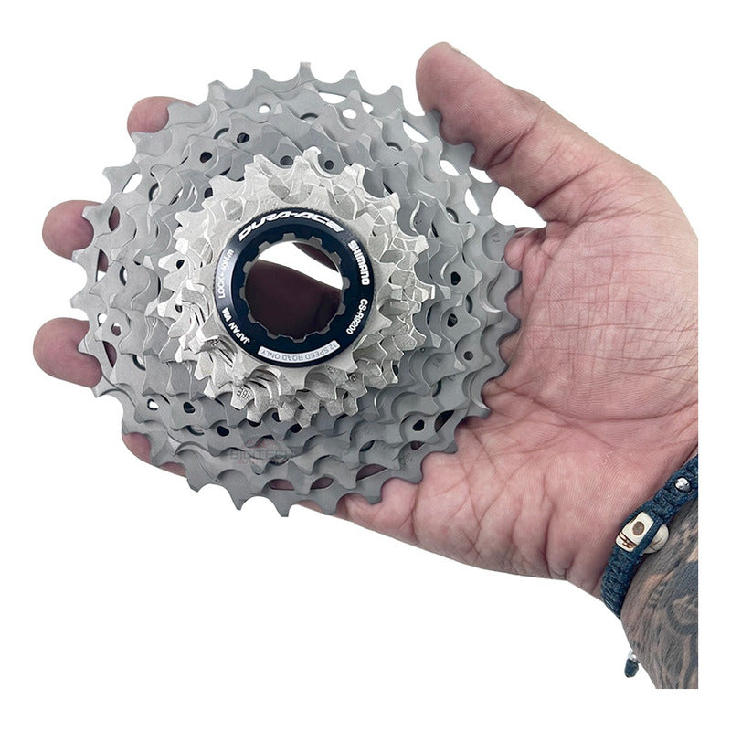 Pacha 12v Shimano R9200 Dura Ace 11-30 + Cadena M9100 Ruta 11 30 Gris