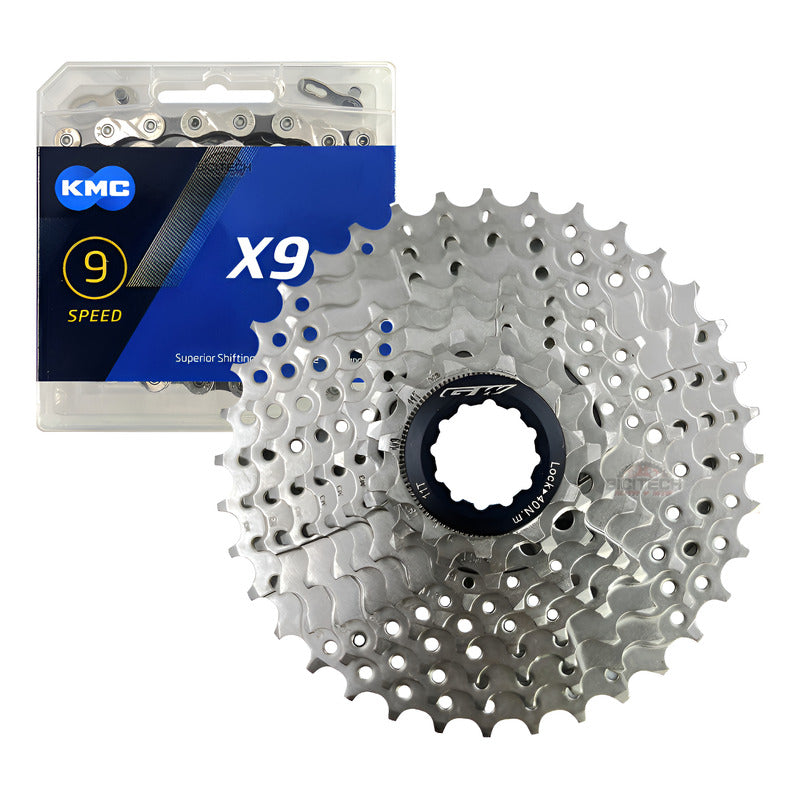 Combo 9v Pacha Gw 11-36 + Cadena Kmc X9 Comp. Shimano Gris 11 36