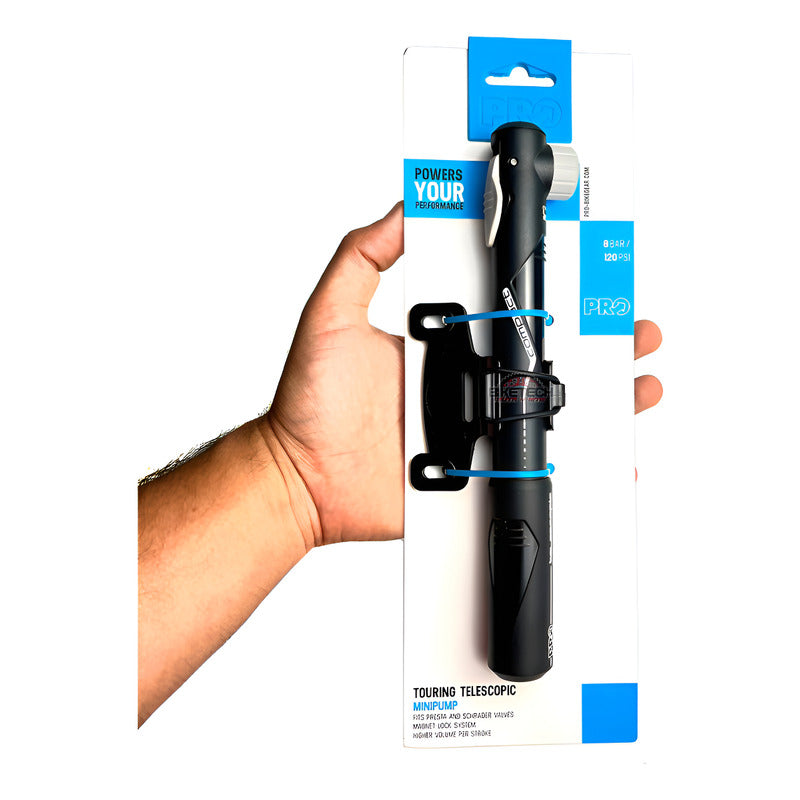 Bomba Inflador Pro Telescopico Bicicletas Ruta Mtb +soporte  Negro