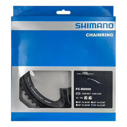 Plato Coronilla 53 T Shimano Ultegra R8000 Biplato 11v Ruta Negro