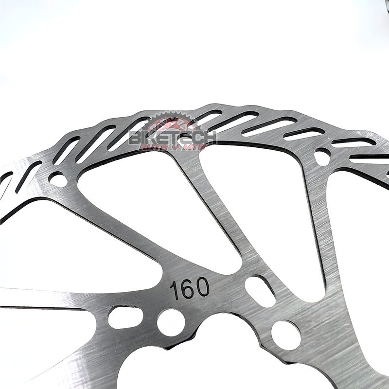 Disco Freno Tektro 160mm Flow 6 Tornillos Compatible Shimano Sram Plateado