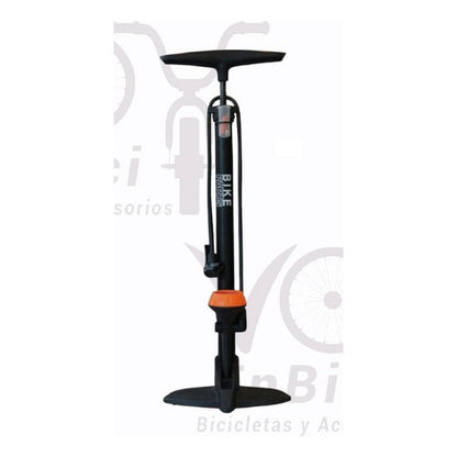 Inflador De Piso Bike Parts Naranja Con Medidor Todo Tipo De Válvula