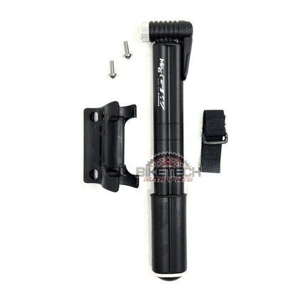 Inflador Bomba Mini Gw Para Bicicleta Doble Acción + Soporte Negro