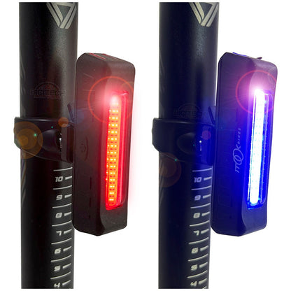 Luz Trasera Stop Itook Linterna Bicicleta Rojo Azul Policia Negro