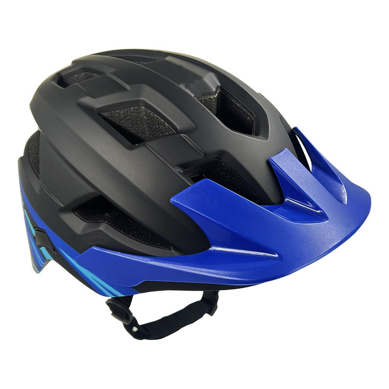 Casco Para Niños Ontrail Racer Negro Azul M Bicicross Negro/azul