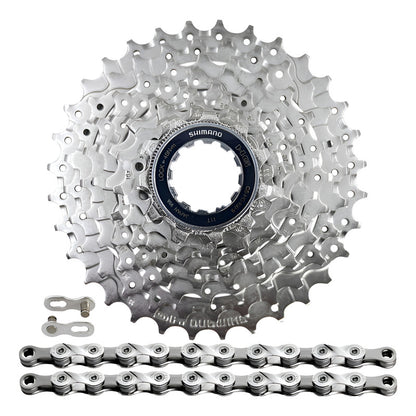 Pacha 9 Velocidades Shimano Hg400 11-32 + Cadena Kmc X9 Ruta Plateado