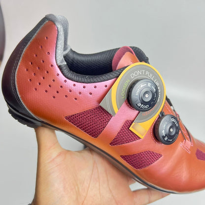 Zapatillas Ciclismo Gw Bicicleta De Ruta Doble Boa Burgundy