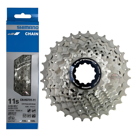 Combo 11v Pacha Shimano Ultegra R8000 + Cadena Ultegra Ruta Gris 11 32