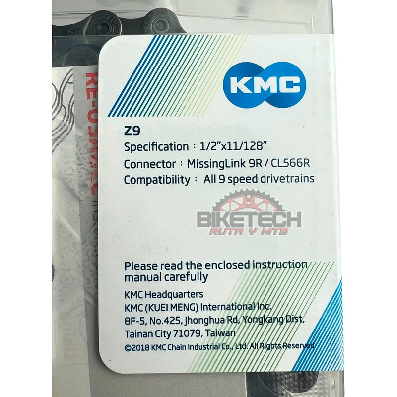 Combo 9v Pacha Gw 11-36 Cassette + Cadena Kmc Z9 Ruta/mtb Gris 11 36