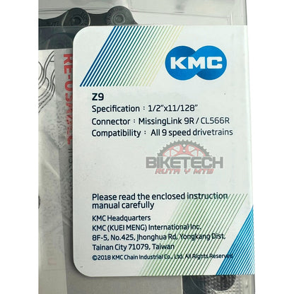 Combo 9v Pacha Gw 11-36 Cassette + Cadena Kmc Z9 Ruta/mtb Gris 11 36