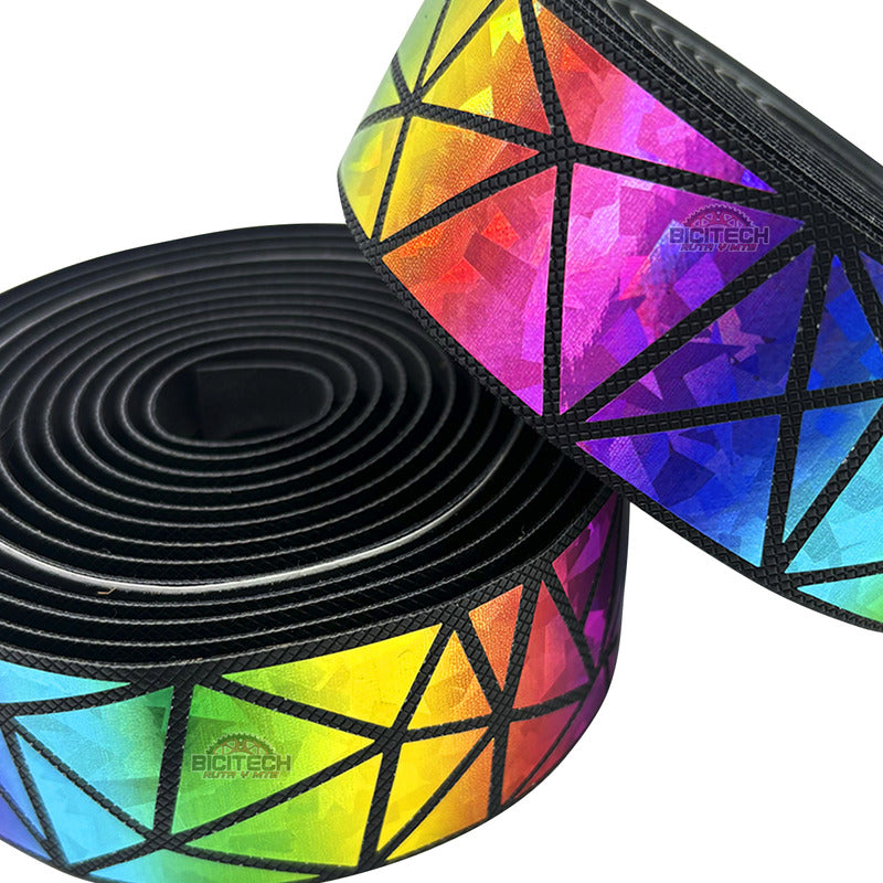 Cinta Manubrio Bicicleta Ruta Gw Dazzling Triangle Tornasol Negro Tornasol Triángulos