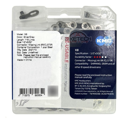 Cadenilla 8v Kmc X8 + Pacha Cassette 8v Gw 11-36 Piñones