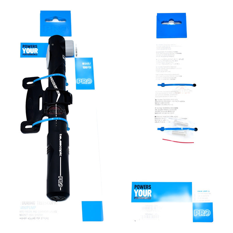 Bomba Inflador Pro Bicicletas Ruta Mtb 120 Psi+soporte  Negro