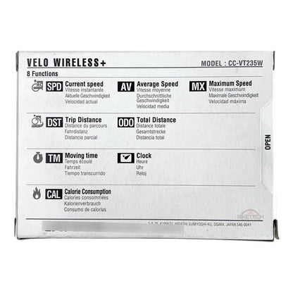 Ciclocomputador Cateye Velo Wireless Con Luz Inalámbrico  Negro