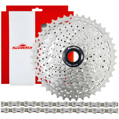 Combo 10v Pacha Sunrace Ms2. 11-42 + Cadena Shimano Hg54 Mtb 11 42 Plateado