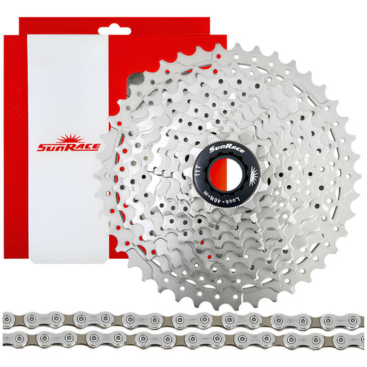 Combo 10v Pacha Sunrace Ms2. 11-42 + Cadena Shimano Hg54 Mtb 11 42 Plateado