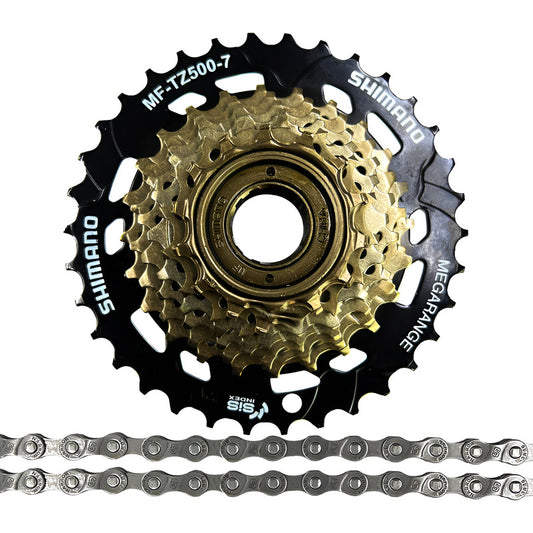 Pacha Rosca 7 Vel Shimano Tz500 14-34 Mtb + Cadenilla Gw S51 Negro 14 34