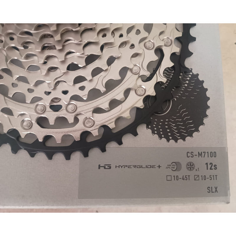 Pacha Shimano Slx M7100 12 Velocidades 10-51 Cassete Mtb 12v Cantidad Máxima De Dientes 51 Cantidad Mínima De Dientes 10 Color Plateado