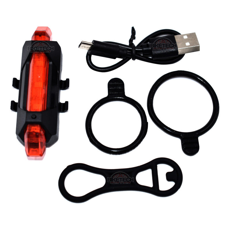 Linterna De Bicicleta Delantera Y Trasera Gw Muy Potente Usb Negro