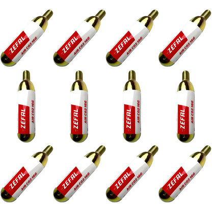 12 Pipeta Cartuchos Zefal 16 Gr Co2 Aire Comprimido Ruta Mtb Dorado