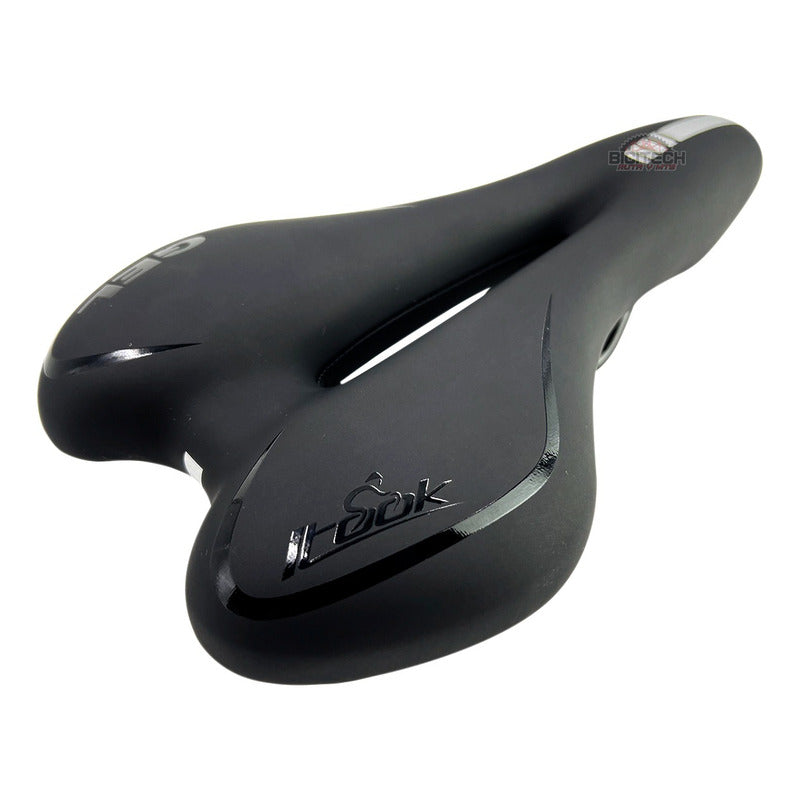 Asiento Sillín Bicicleta Itook Gel Antiprostático Ruta Mtb Negro 28 Cm 16 Cm