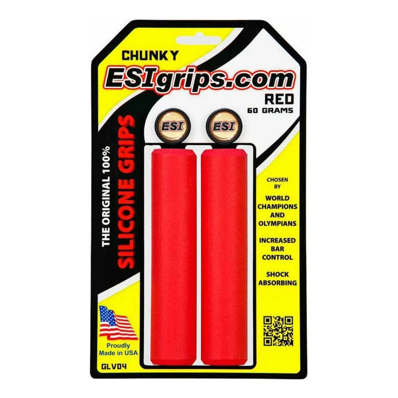 Puños Para Manubrio De Bicicleta Esi Grips Chunky Color Rojo