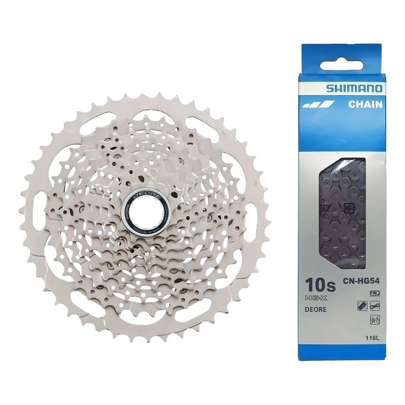 Cassette Shimano 10 Velocidades M4100 11-46 Cadena Shimano Hg54