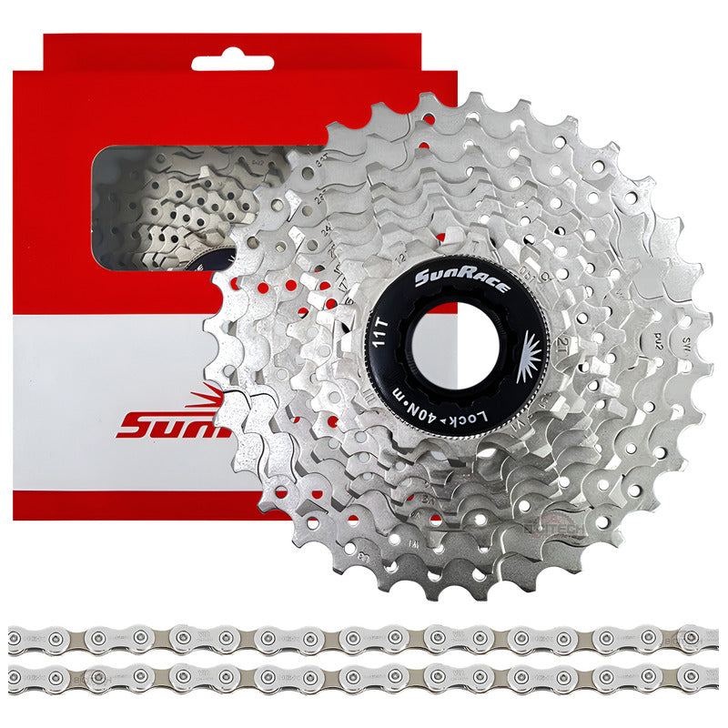 Pacha 10 Velocidades Sunrace Rs1 11-32 + Cadena Shimano Hg54 Plateado