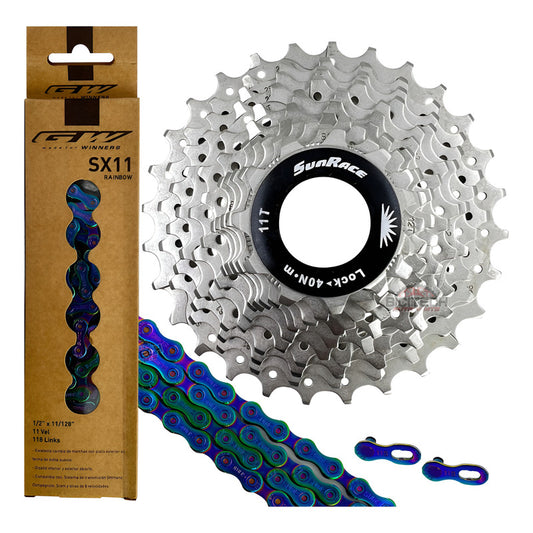 Pacha 11 Velocidades Sunrace Rx1. 11-28 + Cadena Gw Tornasol Gris