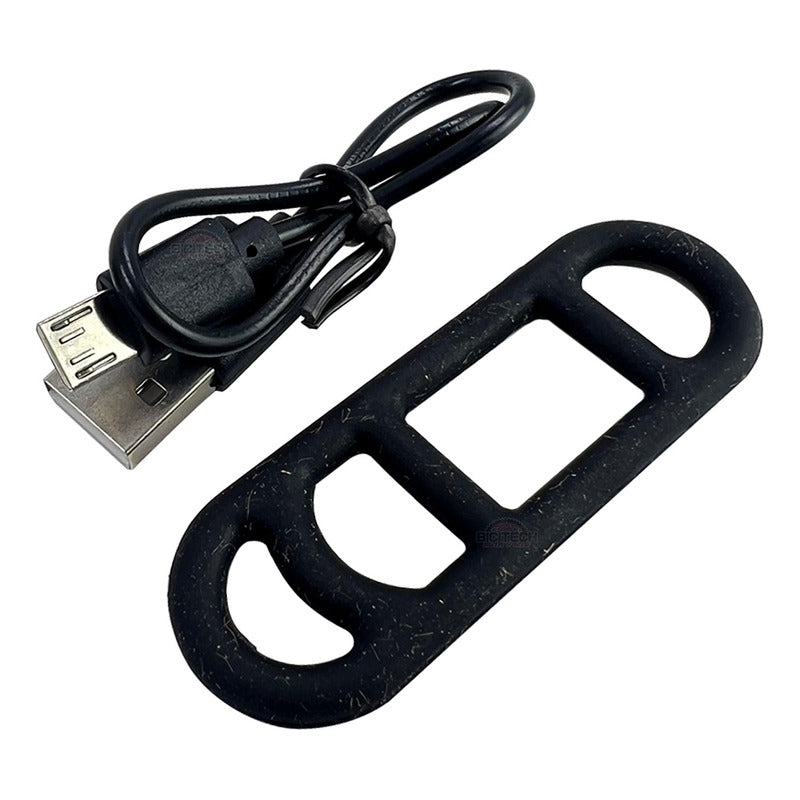 Luz Trasera Stop Gw Ryden Bicicleta Rojo Azul Tipo Policía Negro