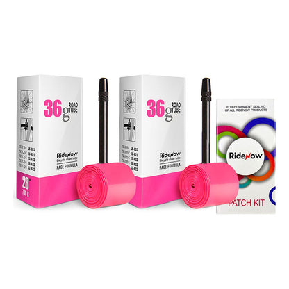2 Neumáticos Tpu Ruta Ridenow 700x18-32c 45mm + Kit Parches Presta Negro