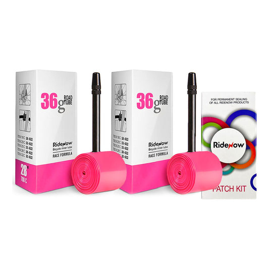 2 Neumáticos Tpu Ruta Ridenow 700x18-32c 45mm + Kit Parches Presta Negro