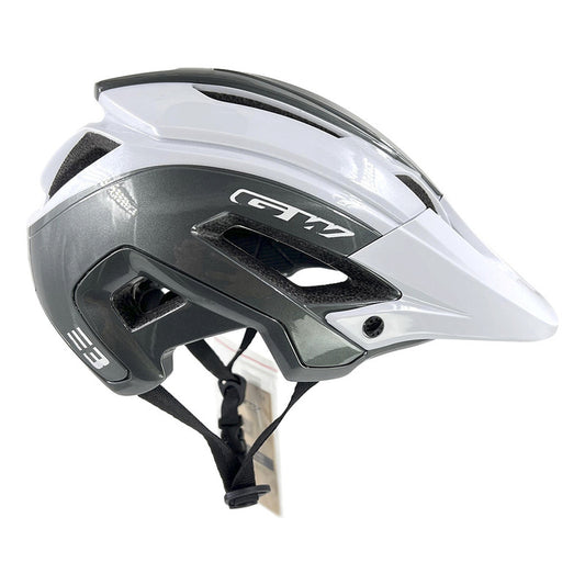 Casco Bicicleta Gw E3 Enduro Mtb Blanco Plateado Talla M
