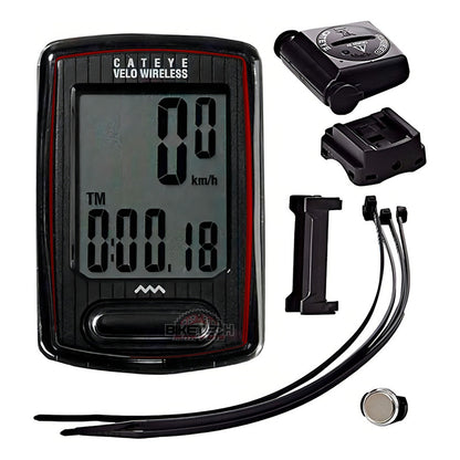 Ciclocomputador Cateye Velo Wireless 8 Funciones Inalambrico Color Negro