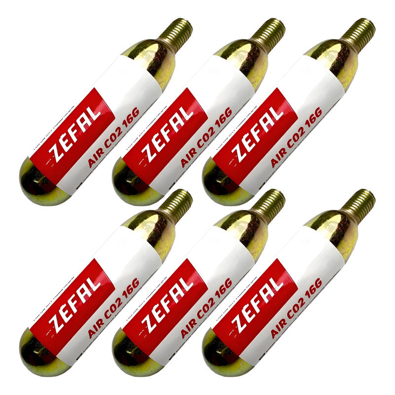 6 Cartuchos Pipeta Co2 Aire Comprimido Zefal 16 Gr Ruta Mtb Gris