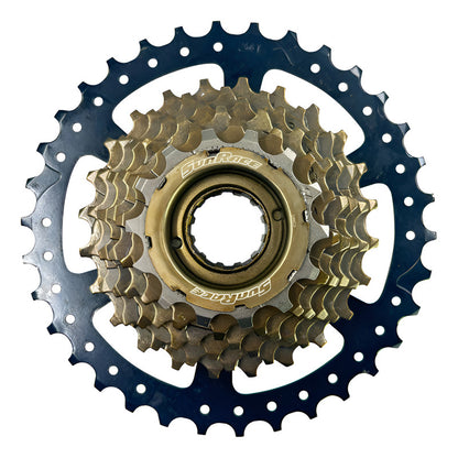 Pacha Cassette Megarange Rosca 7velocidad Sunrace M300 14 34 14 34 Negro Bronce