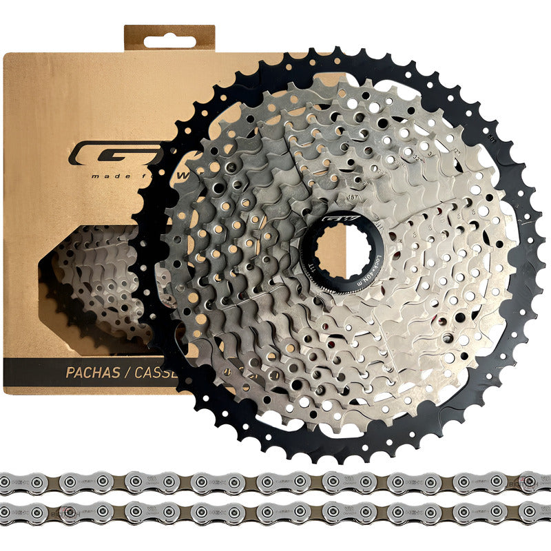 Pacha 10 Velocidades Gw 11-50 Mtb + Cadena Shimano Hg54 Gris 11 50