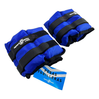 Kit 2 Pesas Tobilleras 2.25kg C/u Sportfitness Graduables Azul
