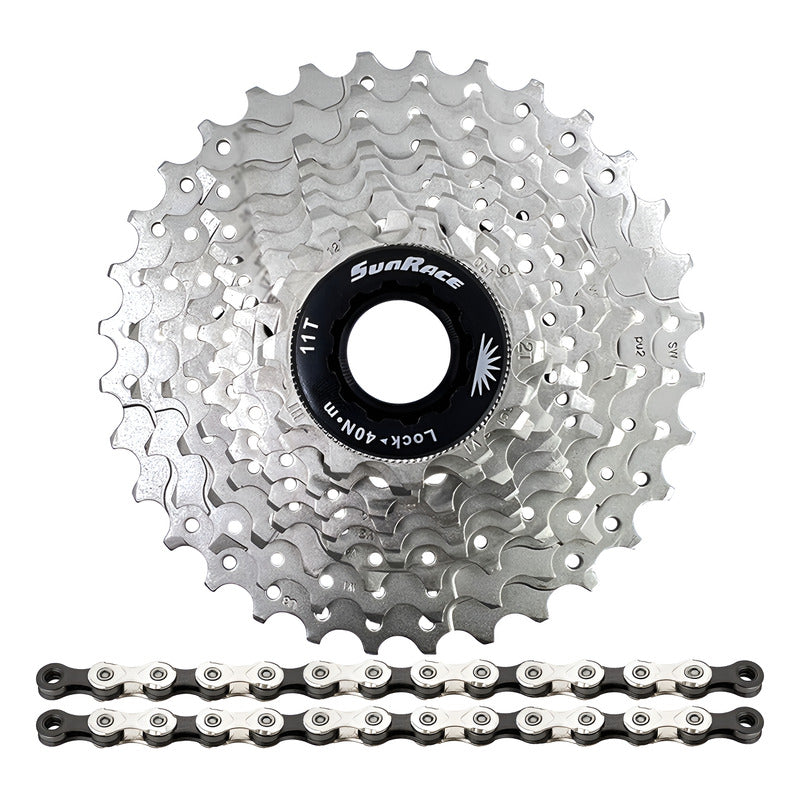 Pacha 10 Vel. Sunrace Ms1 11-34 Ruta + Cadena Kmc X10 Plateado