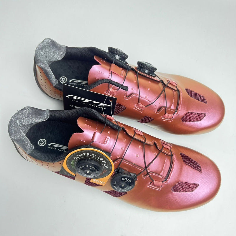 Zapatillas Ciclismo Gw Bicicleta De Ruta Doble Boa Burgundy