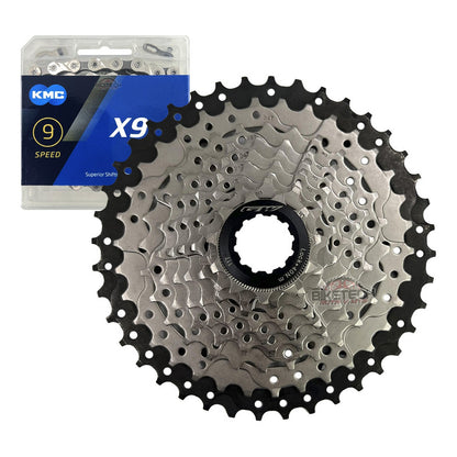 Pacha Cassette 9 Velocidades Gw 11-40 + Cadena Kmc X9 Mtb 11 40 Negro