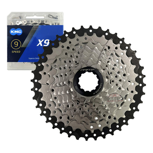 Pacha Cassette 9 Velocidades Gw 11-40 + Cadena Kmc X9 Mtb 11 40 Negro