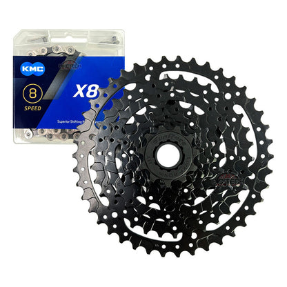 Pacha 8 Velocidades Sunrace M680. 11-42 + Cadena Kmc X8 Mtb Negro