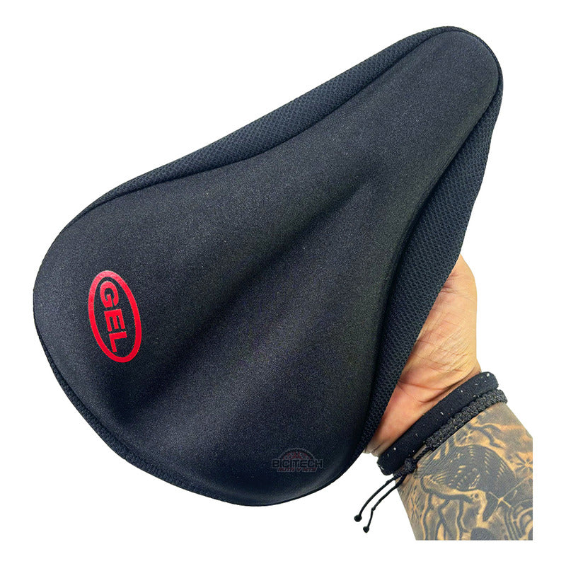 Forro Protector Sillín Gel Para Bicicleta Máxima Comodidad N/a Negro